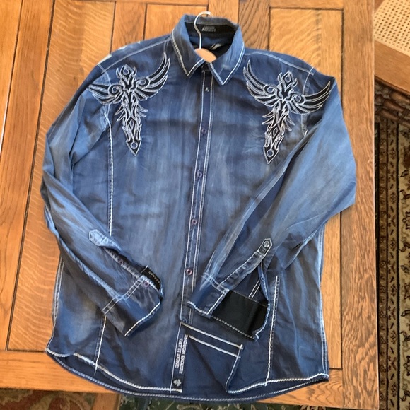 Men's Roar Long Sleeve BluecShirt - Picture 1 of 8